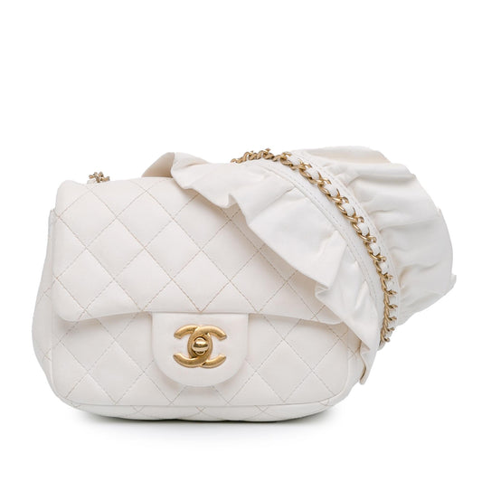 Chanel Mini Square Lambskin Romance Single Flap (SHG-cLMyQW) Crossbody