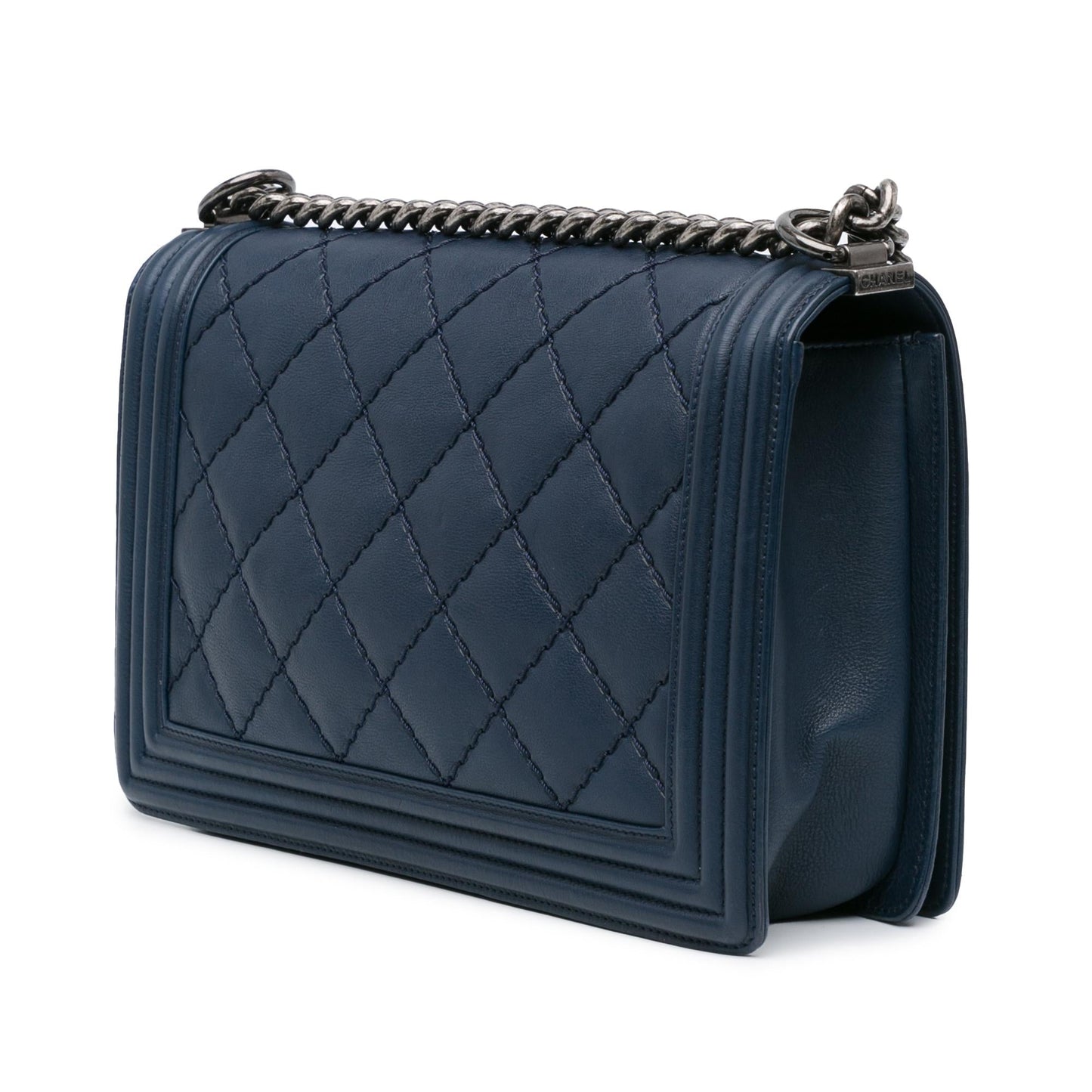 Chanel New Medium Calfskin Double Stitch Boy Flap (SHG-LubuFw) Crossbody