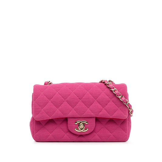 Chanel New Mini Classic Jersey Single Flap (SHG-RyexYA) Crossbody