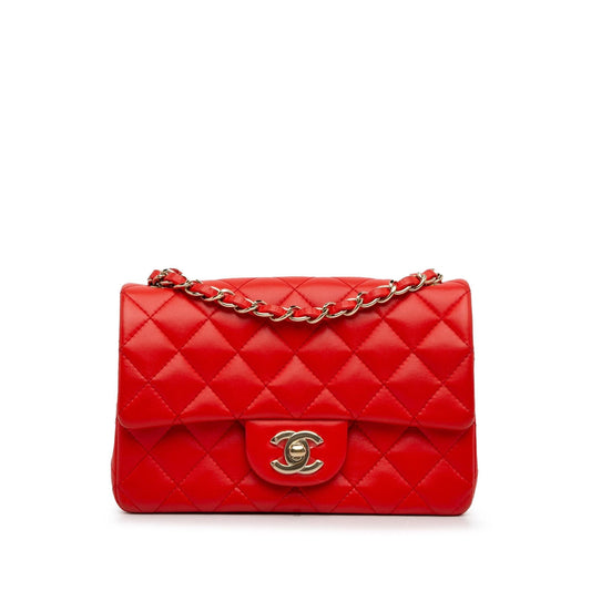 Chanel New Mini Classic Lambskin Single Flap (SHG-GZG) Crossbody
