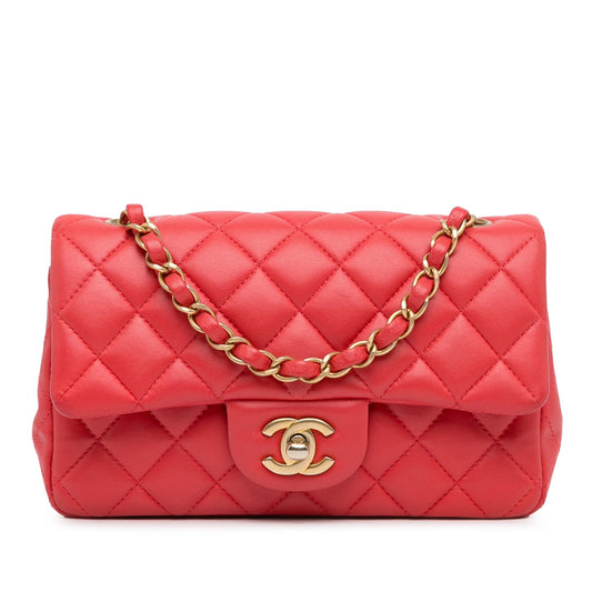 Chanel New Mini Classic Lambskin Single Flap (SHG-7MmbAF) Crossbody