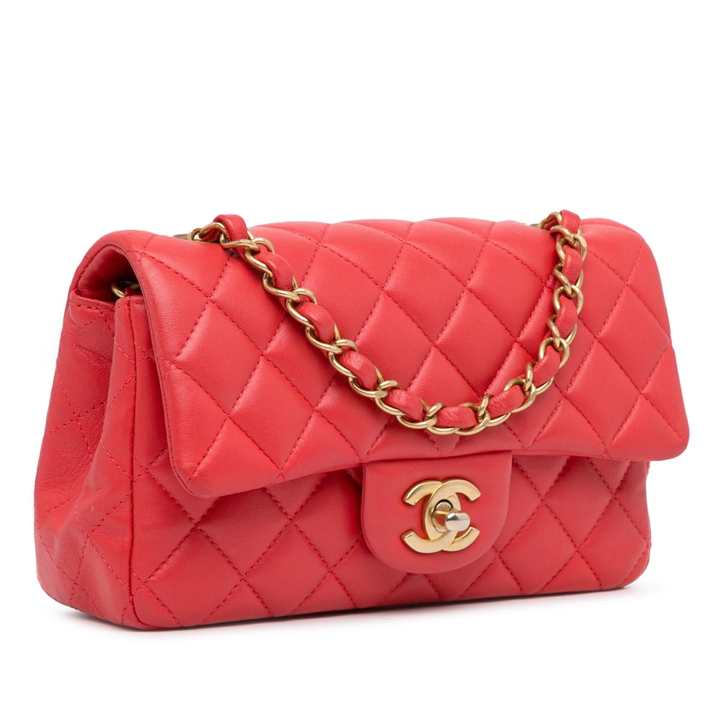 Chanel New Mini Classic Lambskin Single Flap (SHG-7MmbAF) Crossbody