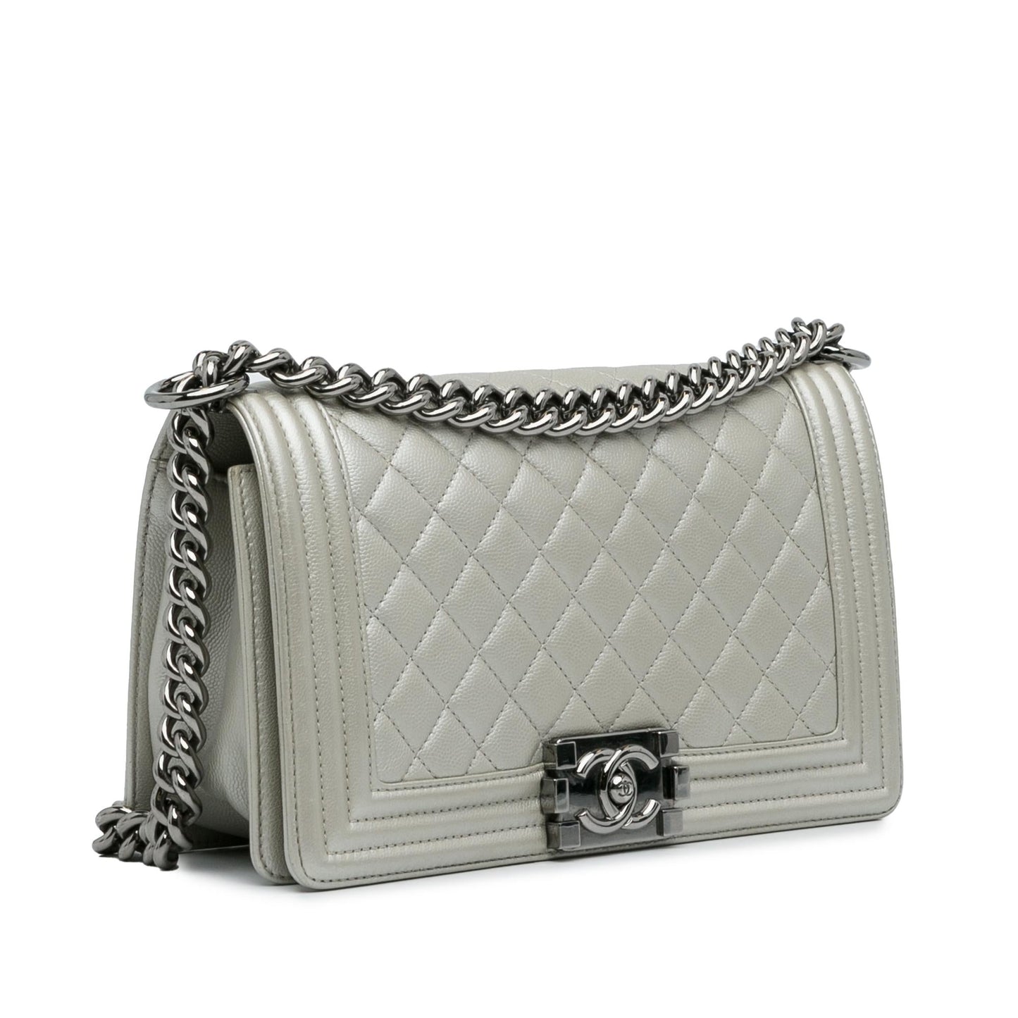 Chanel Old Medium Quilted Caviar Boy Flap