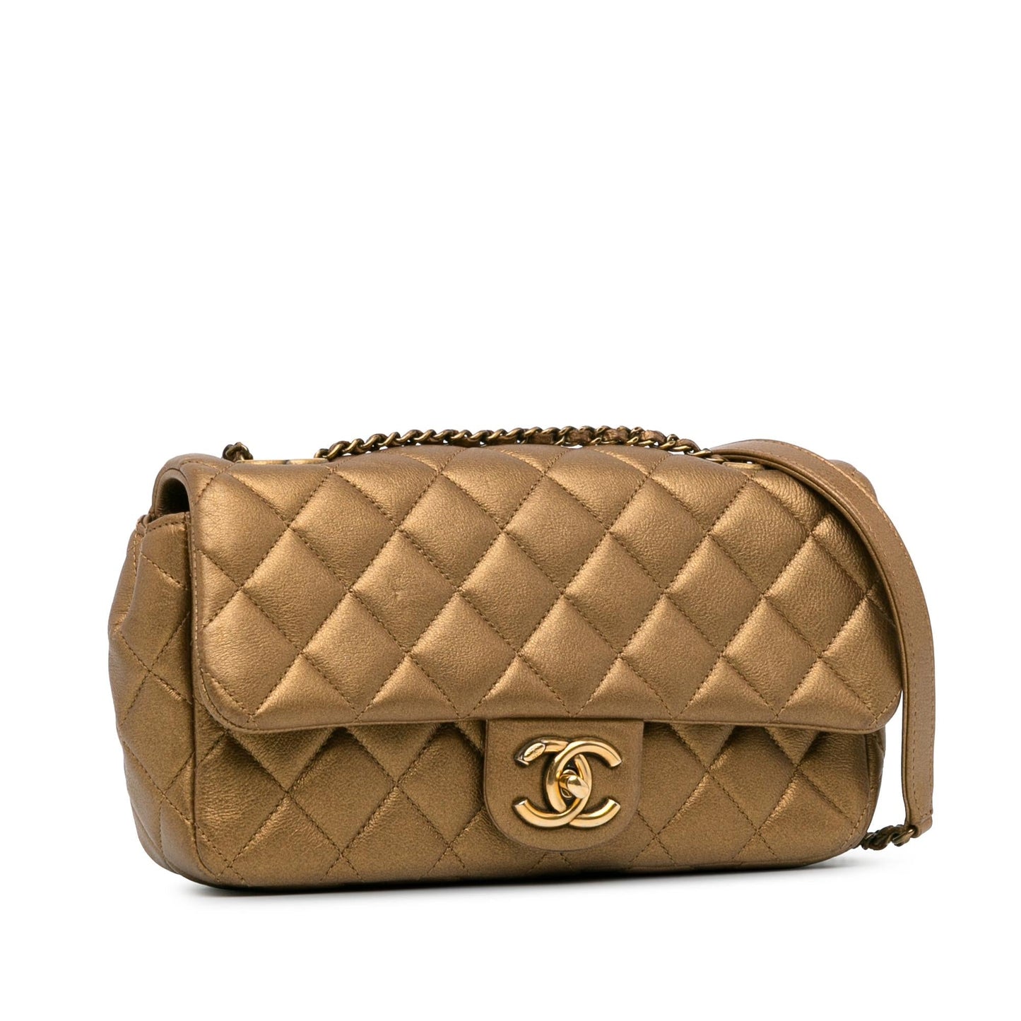 Chanel -Salzburg Metallic Lambskin CC Eyelet Flap (SHG-E5PCT2) Crossbody