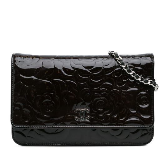 Chanel Patent Camellia Wallet On Chain (SHG-s5zcX3) Crossbody