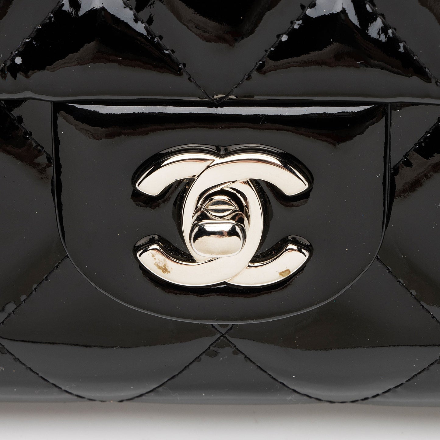 Chanel Patent Leather Classic Chain Flap Clutch