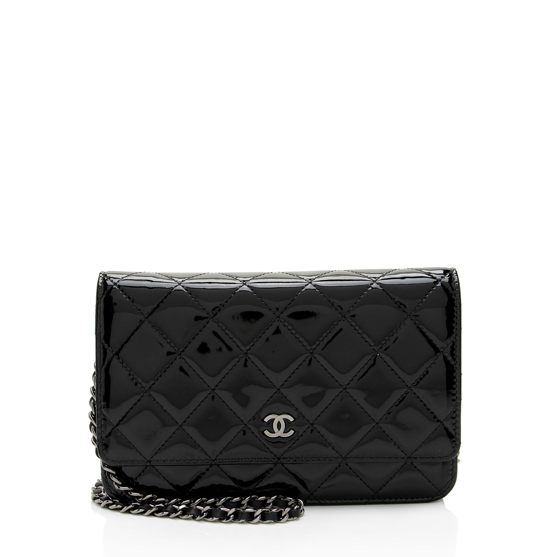 Chanel Patent Leather Classic Wallet on Chain (SHF-8fowjN) Tote
