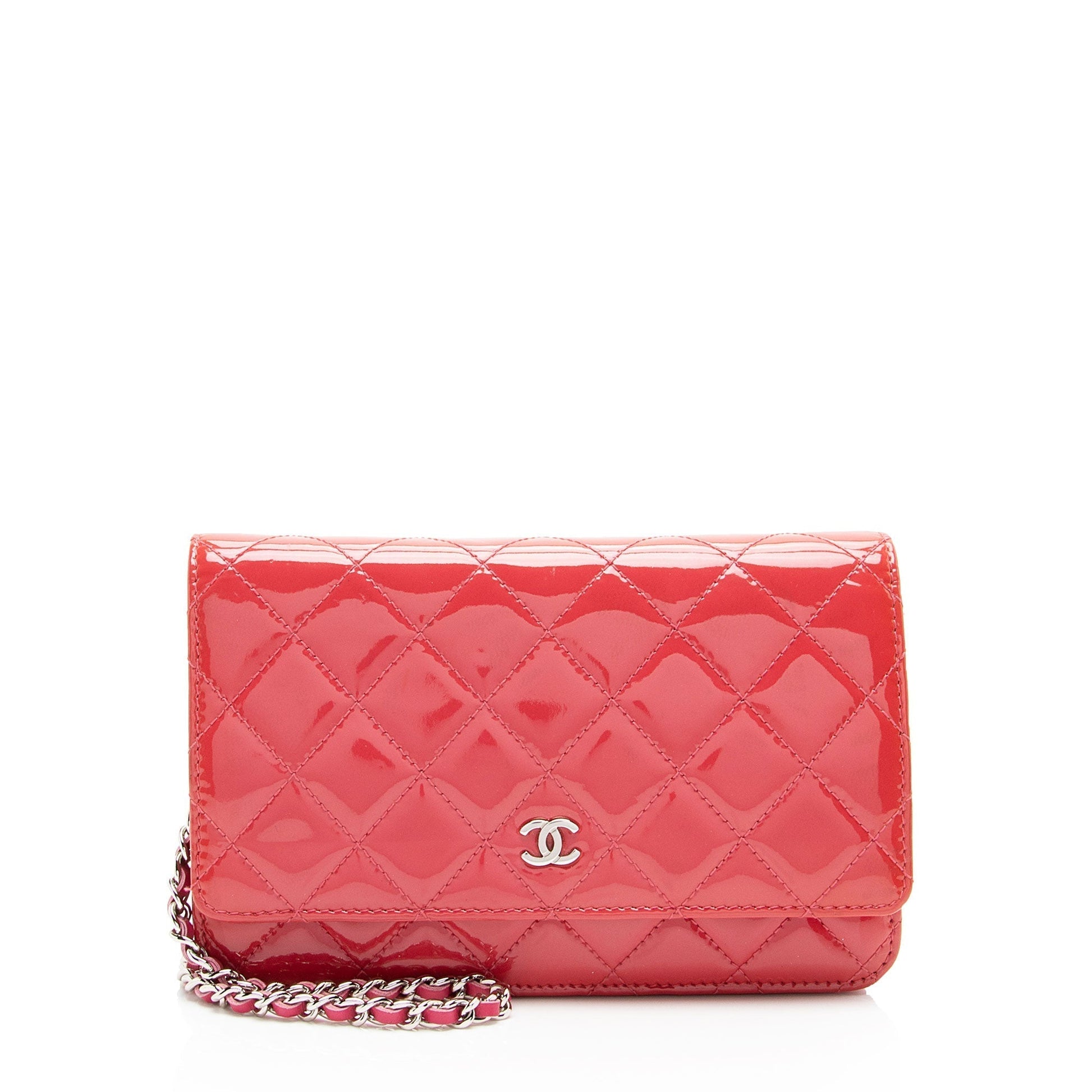 Chanel Patent Leather Classic Wallet on Chain (SHF-13OxMa) Crossbody