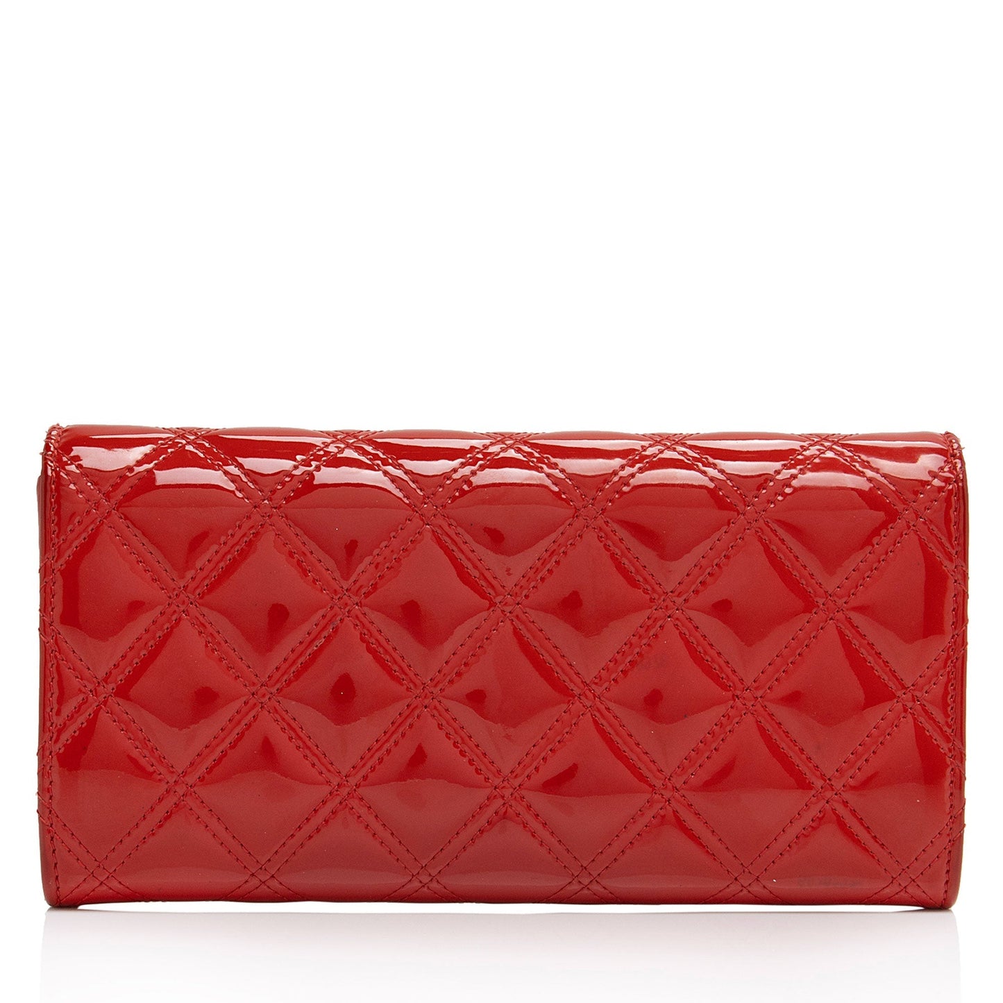 Chanel Patent Leather Diamond Stitch Flap Wallet (SHF-Ql4n4i)