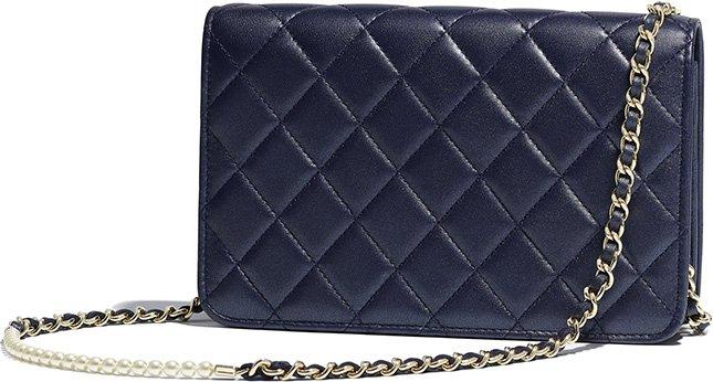 Chanel Wallet On Chain  WOC Quilted Lambskin Dark Blue SiLouis Vuittoner-Toned