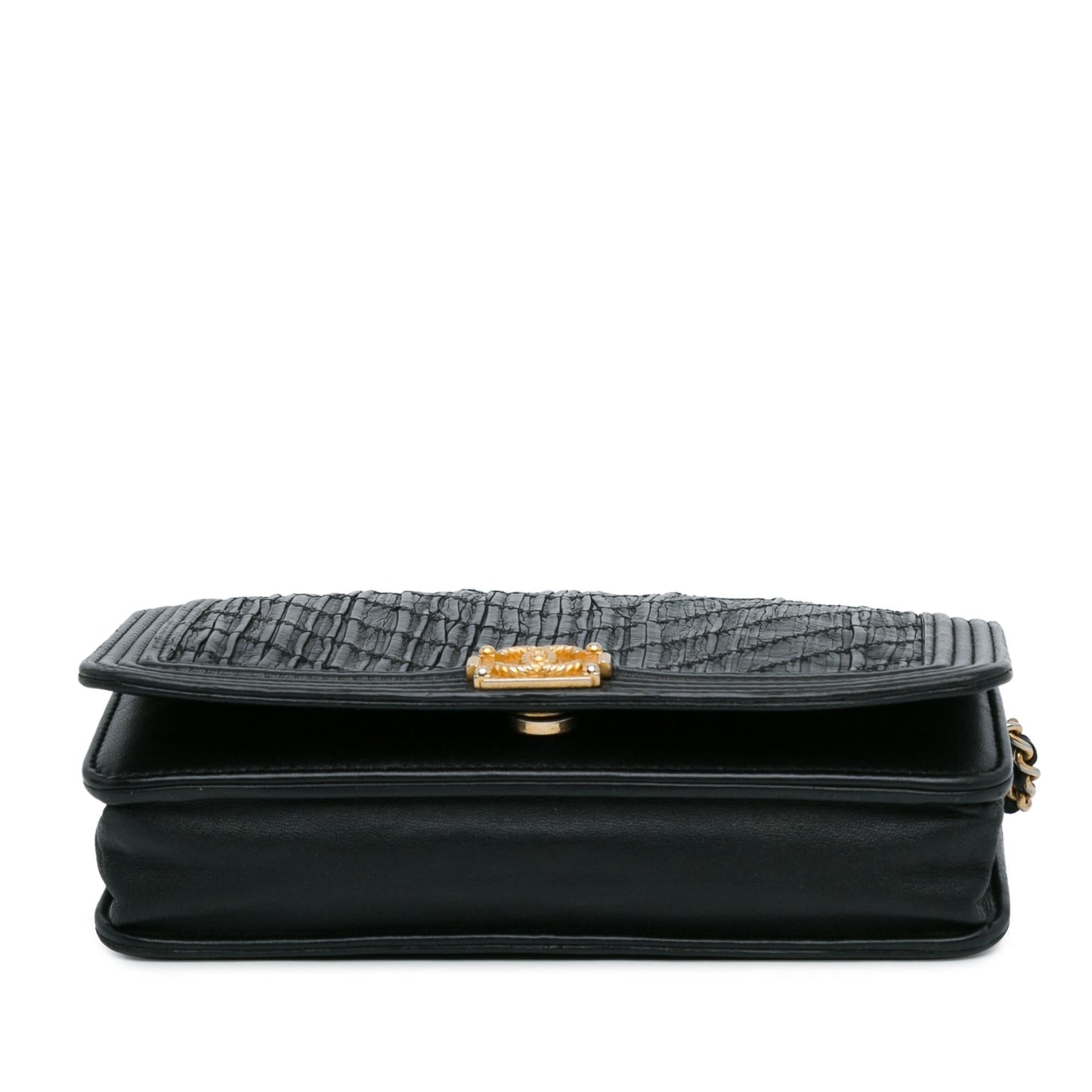 Chanel Pleated Crumpled Chevron Le Boy Wallet On Chain (SHG-QUHsjg) Crossbody
