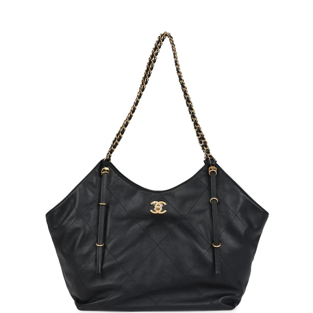 CHANEL QUILTED CALFSKIN LEATHER MAXI SHOPPING BAG