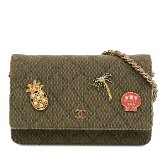 Chanel Quilted Canvas Coco Cuba Charms Wallet On Chain (SHG-iFwSQ5) Crossbody