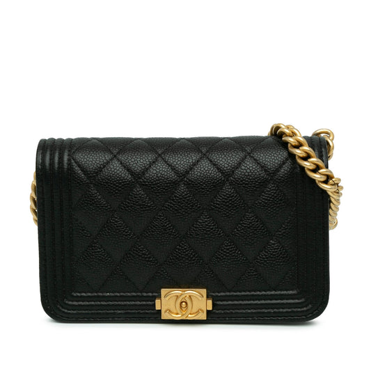Chanel Quilted Caviar Boy Wallet on Chain (SHG-zDpkSM) Crossbody