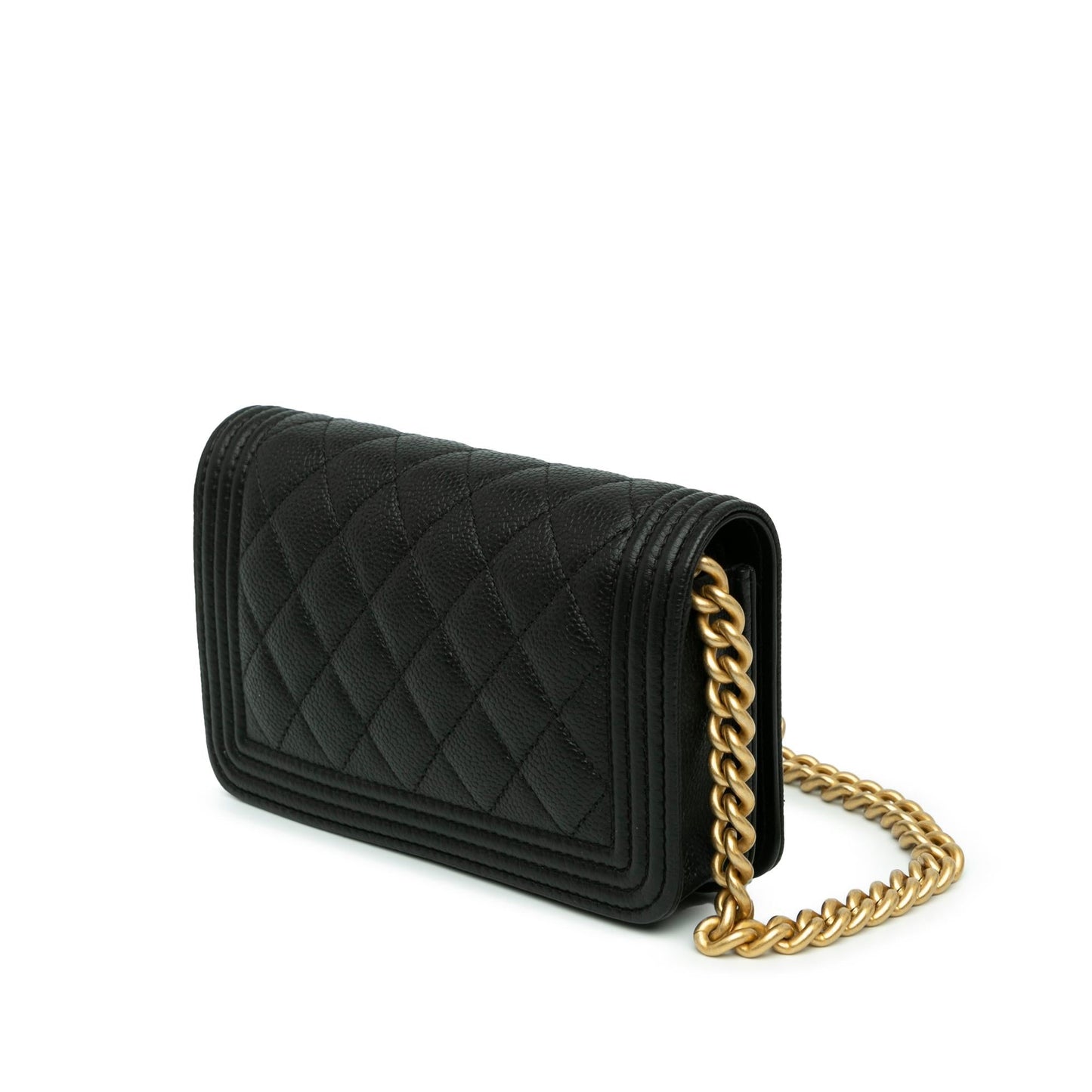Chanel Quilted Caviar Boy Wallet on Chain (SHG-zDpkSM) Crossbody
