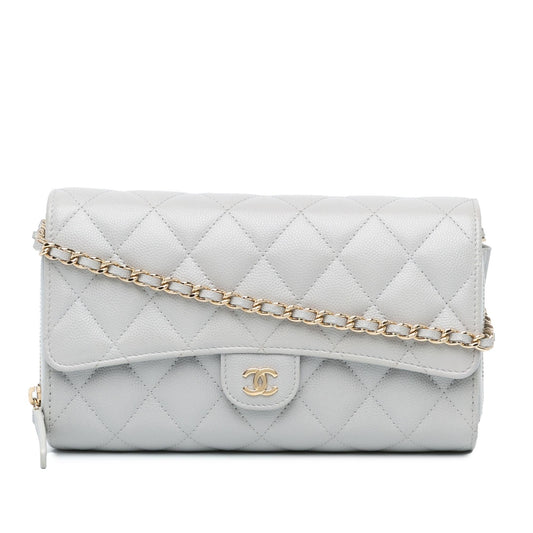 Chanel Quilted Caviar Phone Holder Wallet on Chain (SHG-7EdNxL) Crossbody