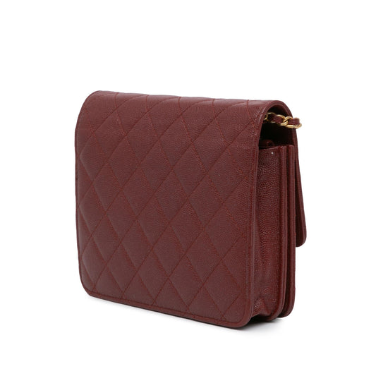 Chanel Quilted Caviar Square Wallet on Chain Crossbody