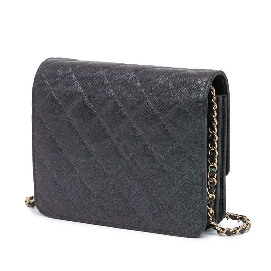 Chanel Quilted Caviar Square Wallet on Chain Crossbody