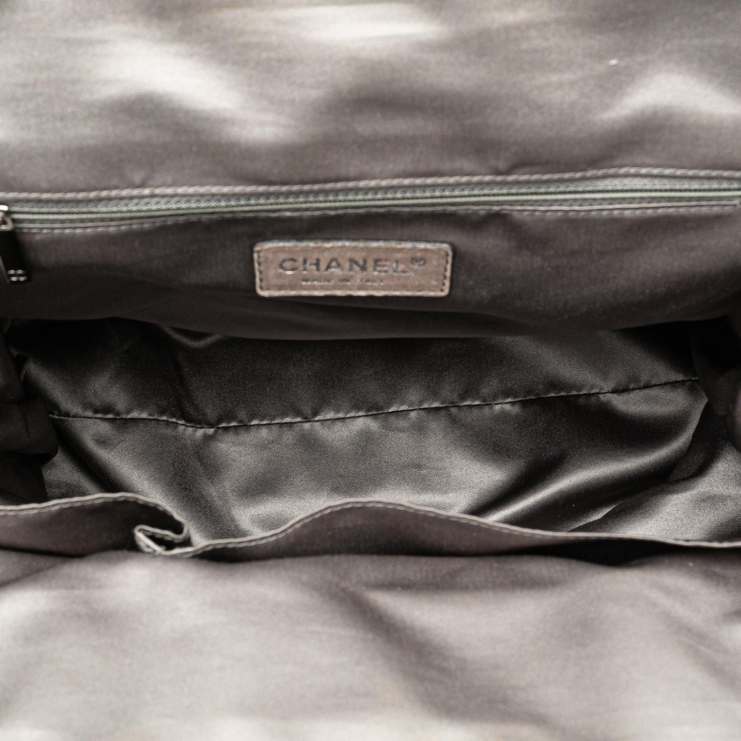 Chanel Quilted Glazed Calfskin and Tweed Portobello Frame Satchel Handbag