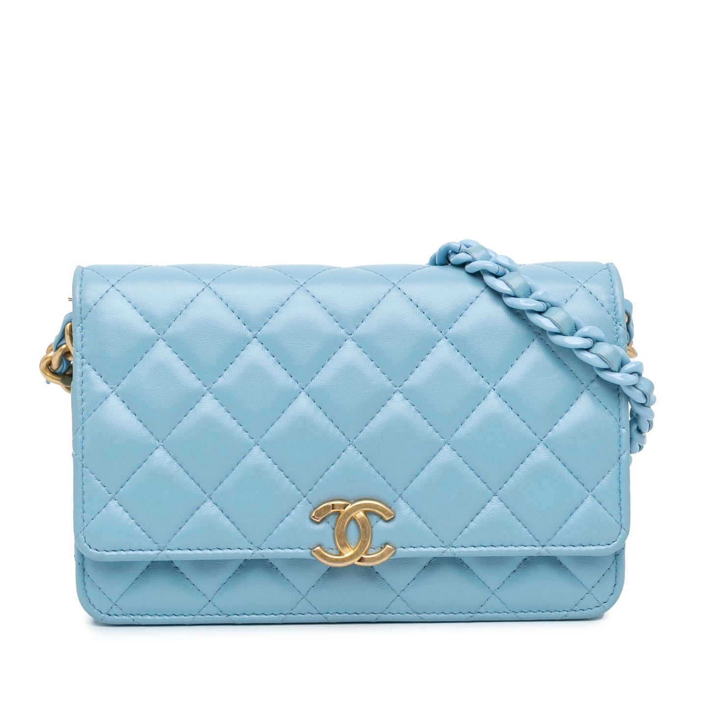 Chanel Quilted Lambskin Candy Chain Wallet on Chain Crossbody