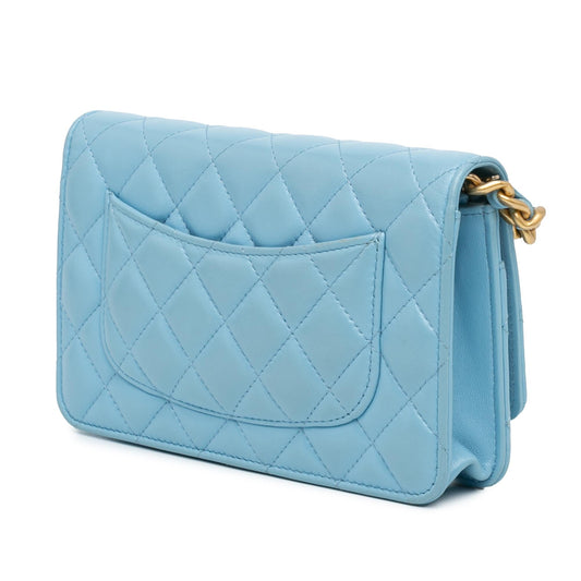 Chanel Quilted Lambskin Candy Chain Wallet on Chain Crossbody
