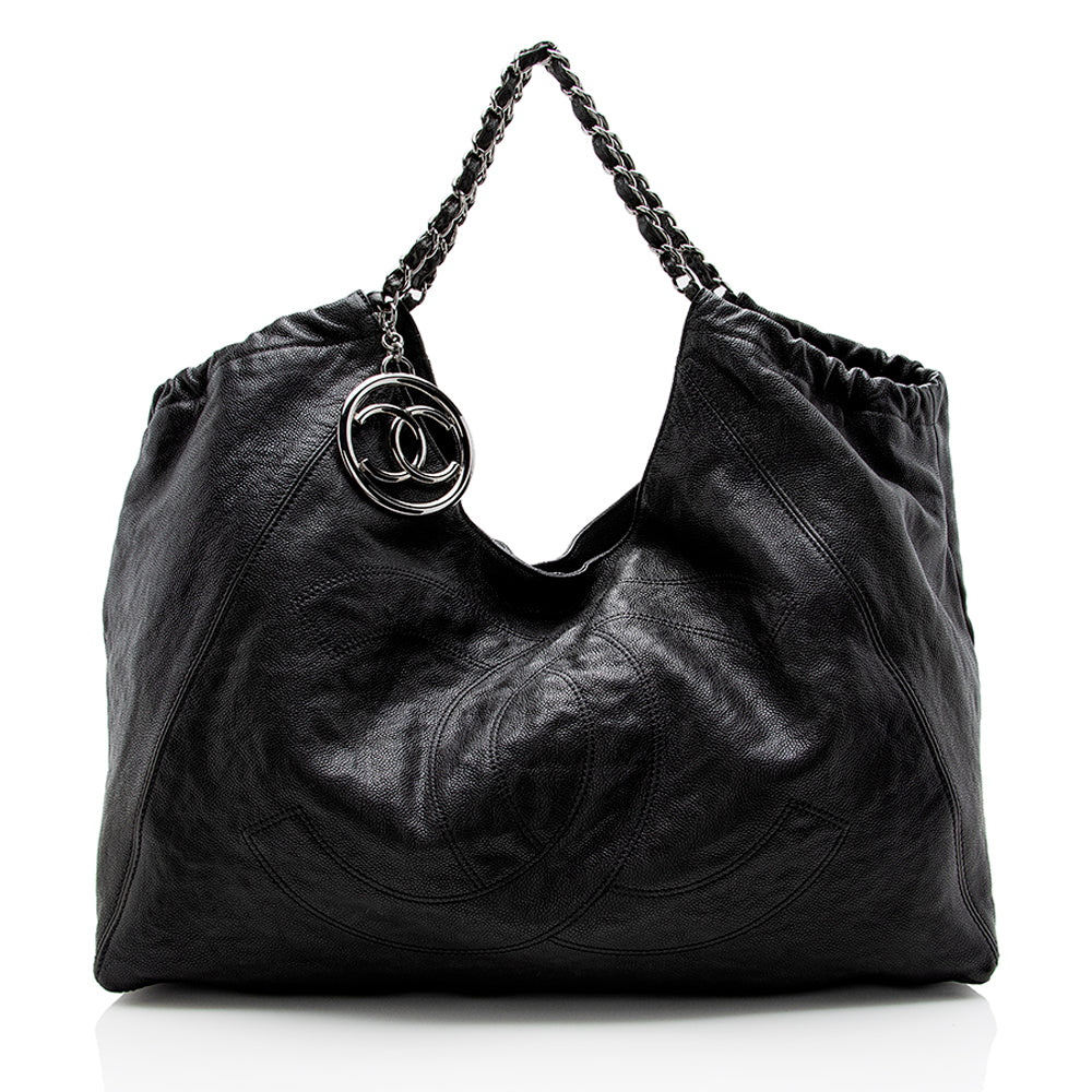 Chanel Quilted Leather CC Charm Hobo (SHF-15325) Shoulder Bag