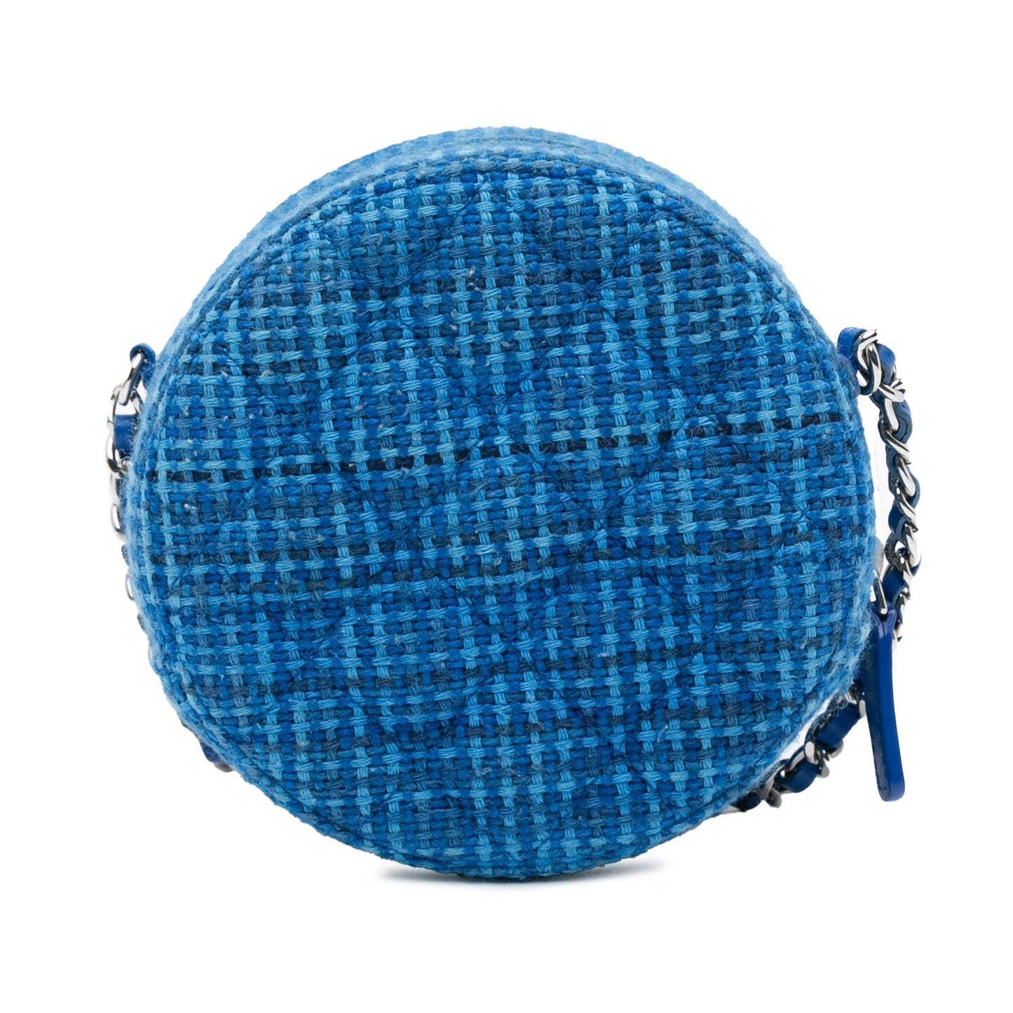 Chanel Quilted Tweed Round Clutch With Chain (SHG-mrWmol)