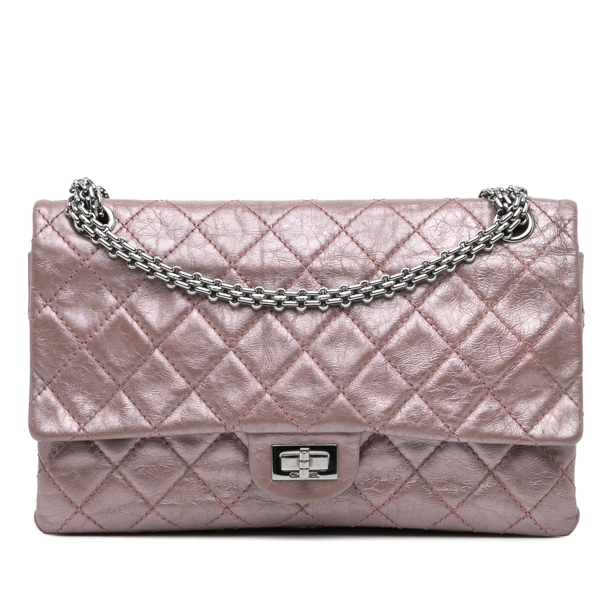 Chanel Reissue 2.55 Aged Metallic Calfskin Double Flap 226 Shoulder Bag