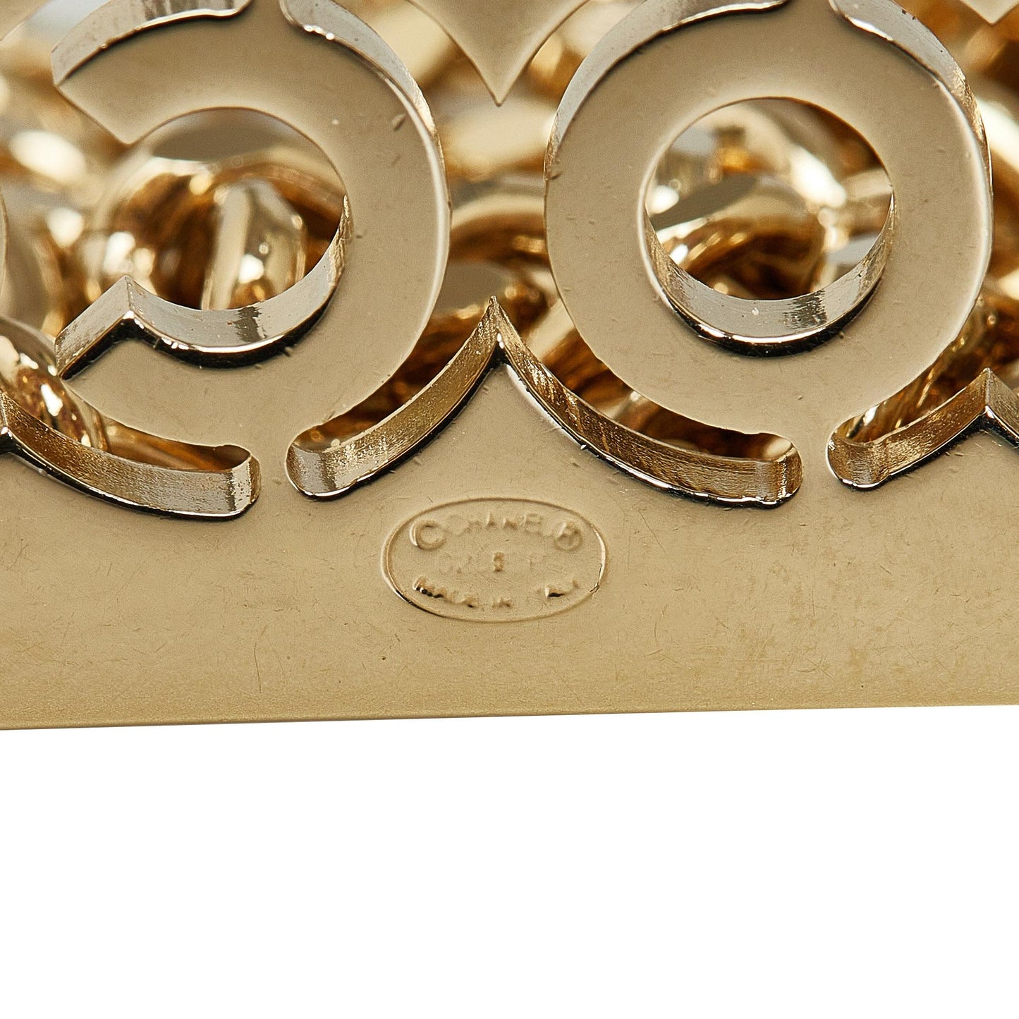 Chanel Rhinestone Coco Name Plate Chain-Link Belt - 35 89 (SHG-XLnxAn)