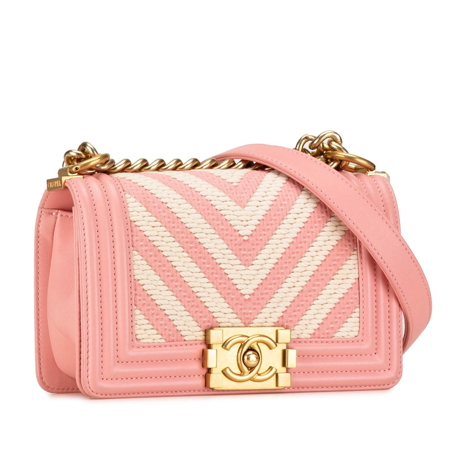 Chanel Small Braided Chevron Boy Flap (SHG-C7kagE) Crossbody