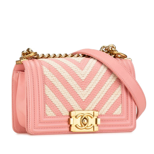 Chanel Small Braided Chevron Boy Flap Crossbody