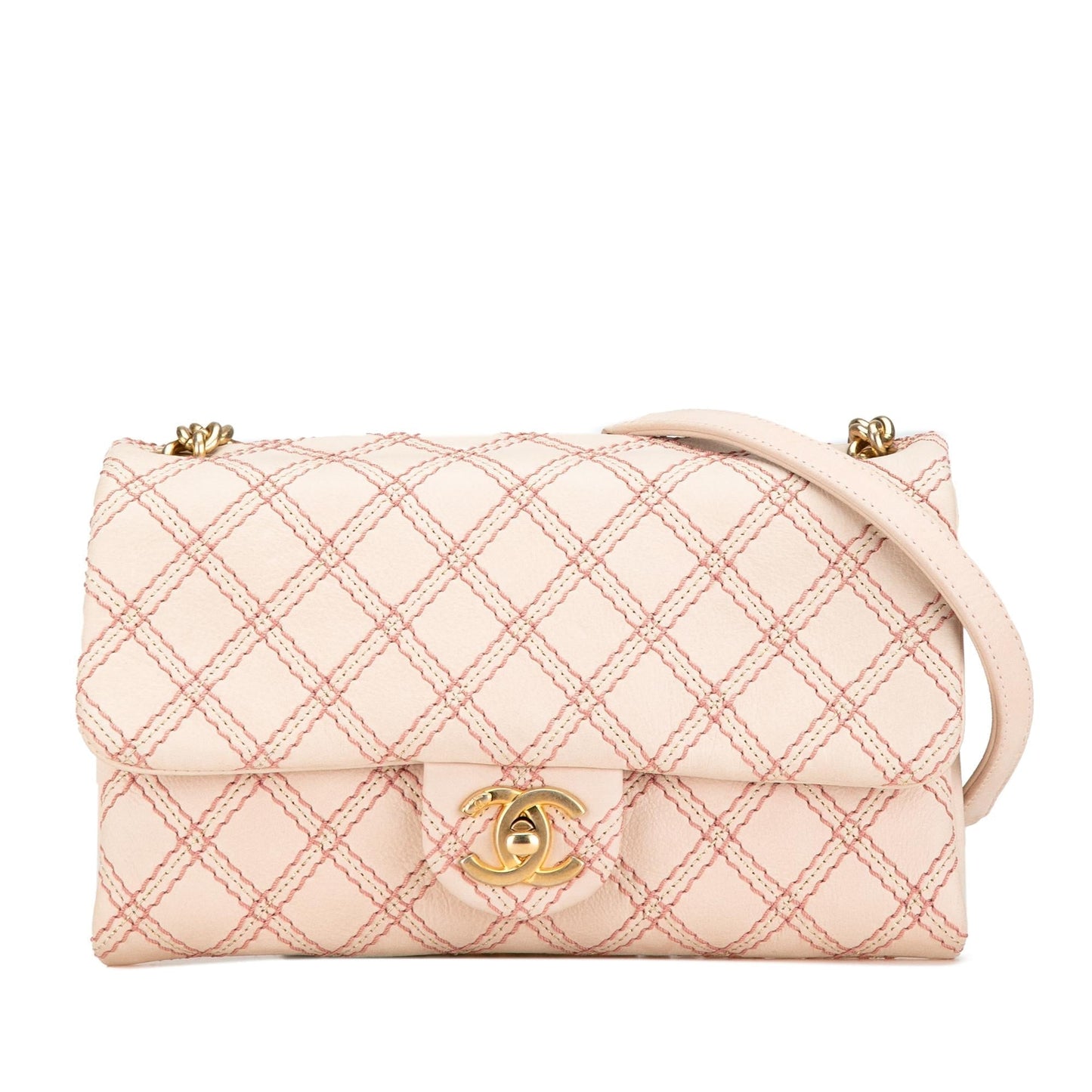 Chanel Small Calfskin Triple Stitched Flap (SHG-ipz6QD) Crossbody