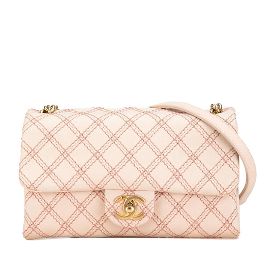Chanel Small Calfskin Triple Stitched Flap (SHG-ipz6QD) Crossbody