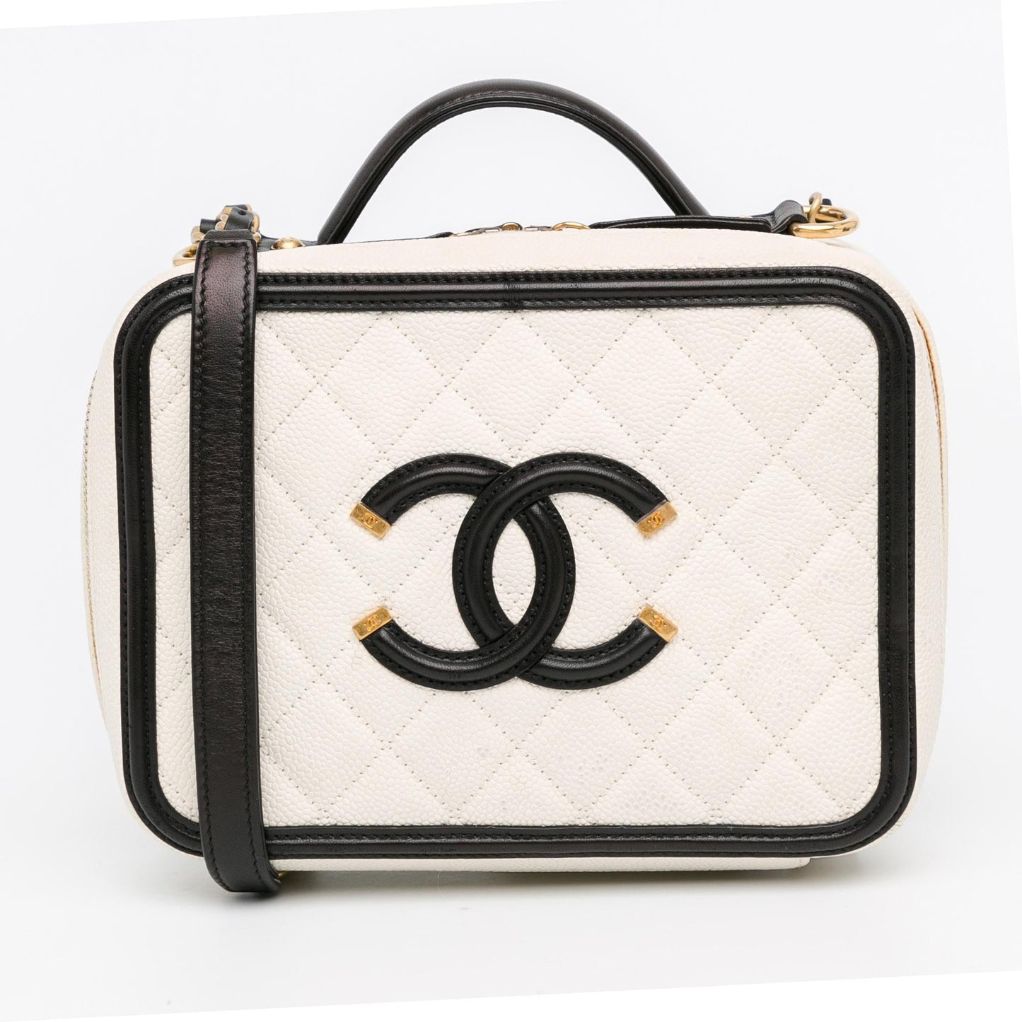 Chanel Small Caviar CC Filigree Vanity Case (SHG-fHirT4) Handbag
