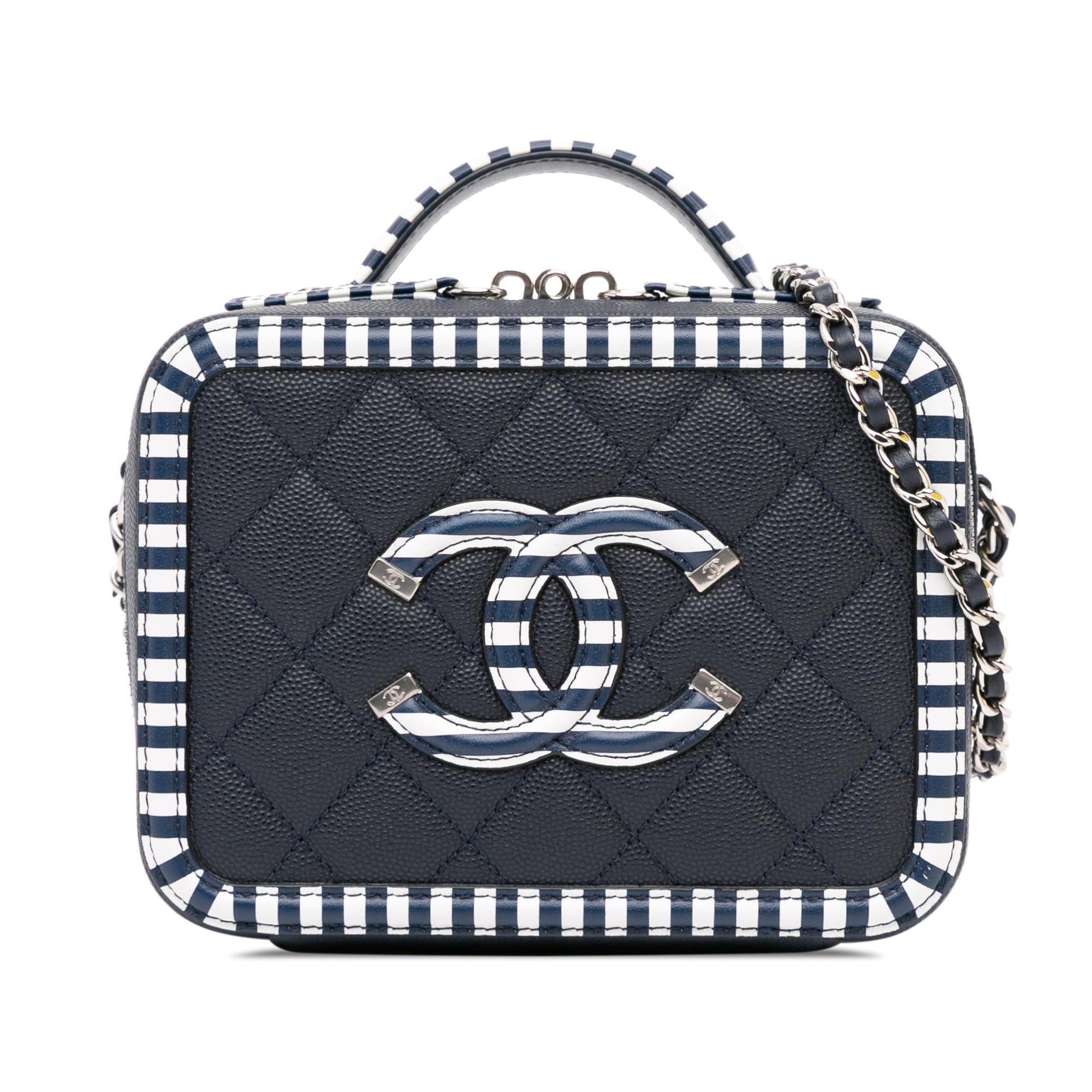 Chanel Small Caviar CC Filigree Vanity Case (SHG-8go1HA) Handbag