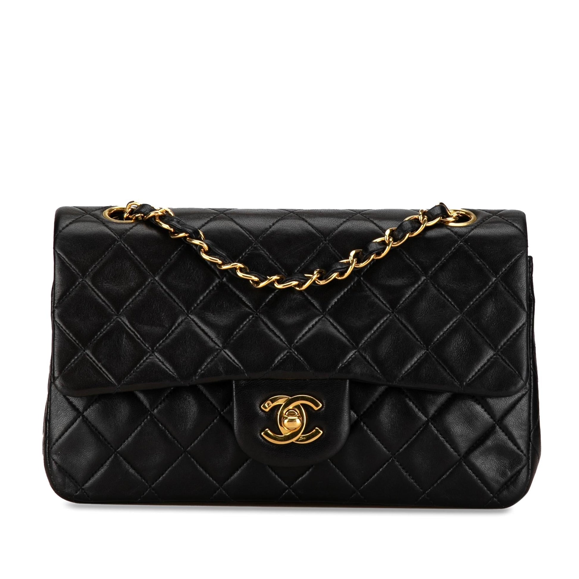 Chanel Small Classic Lambskin Double Flap (SHG-HJFEAA) Shoulder Bag
