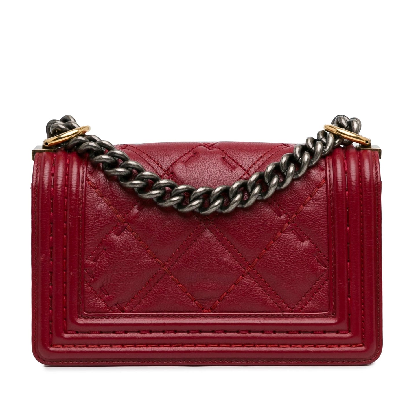 Chanel Small Grained Calfskin Boy Double Stitch Flap (SHG-5sJFKX) Crossbody