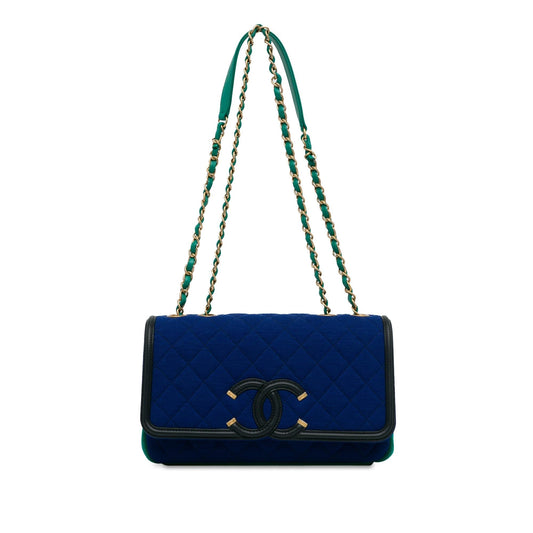 Chanel Small Jersey CC Filigree Flap (SHG-lQ18V3) Crossbody