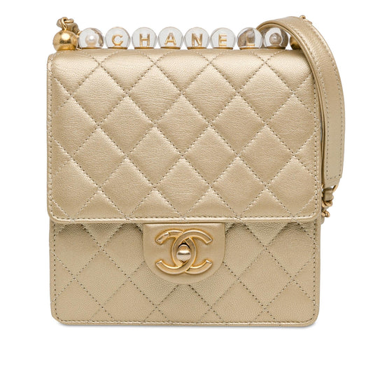 Chanel Small Lambskin Chic Pearls Flap (SHG-AarASt) Crossbody
