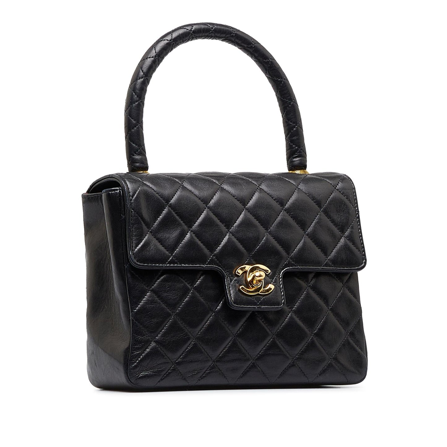Chanel Small Lambskin Kelly Top Handle Bag (SHG-vYxH1m)