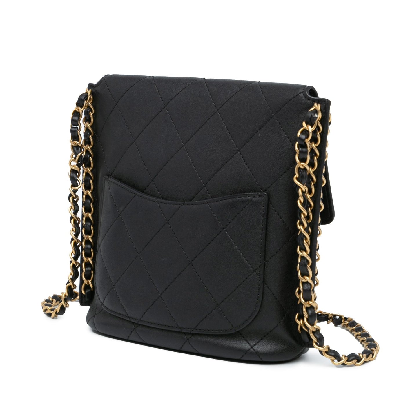 Chanel Small Quilted Calfskin Chain Hobo Flap (SHG-Un4nYy) Crossbody