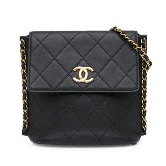 Chanel Small Quilted Calfskin Chain Hobo Flap Crossbody