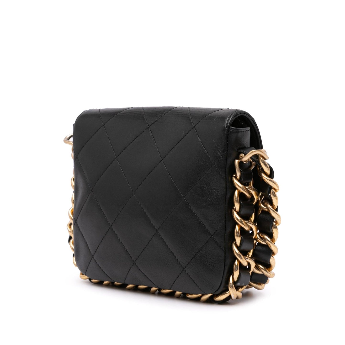 Chanel Small Quilted Calfskin Framing Chain Flap (SHG-KEPT2j) Crossbody