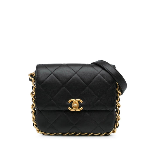 Chanel Small Quilted Calfskin Framing Chain Flap Crossbody