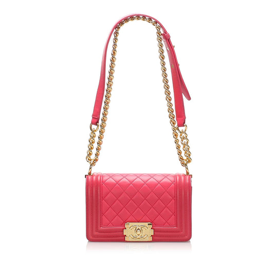 Chanel Small Quilted Lambskin Boy Bag (SHG-sr5fAL)
