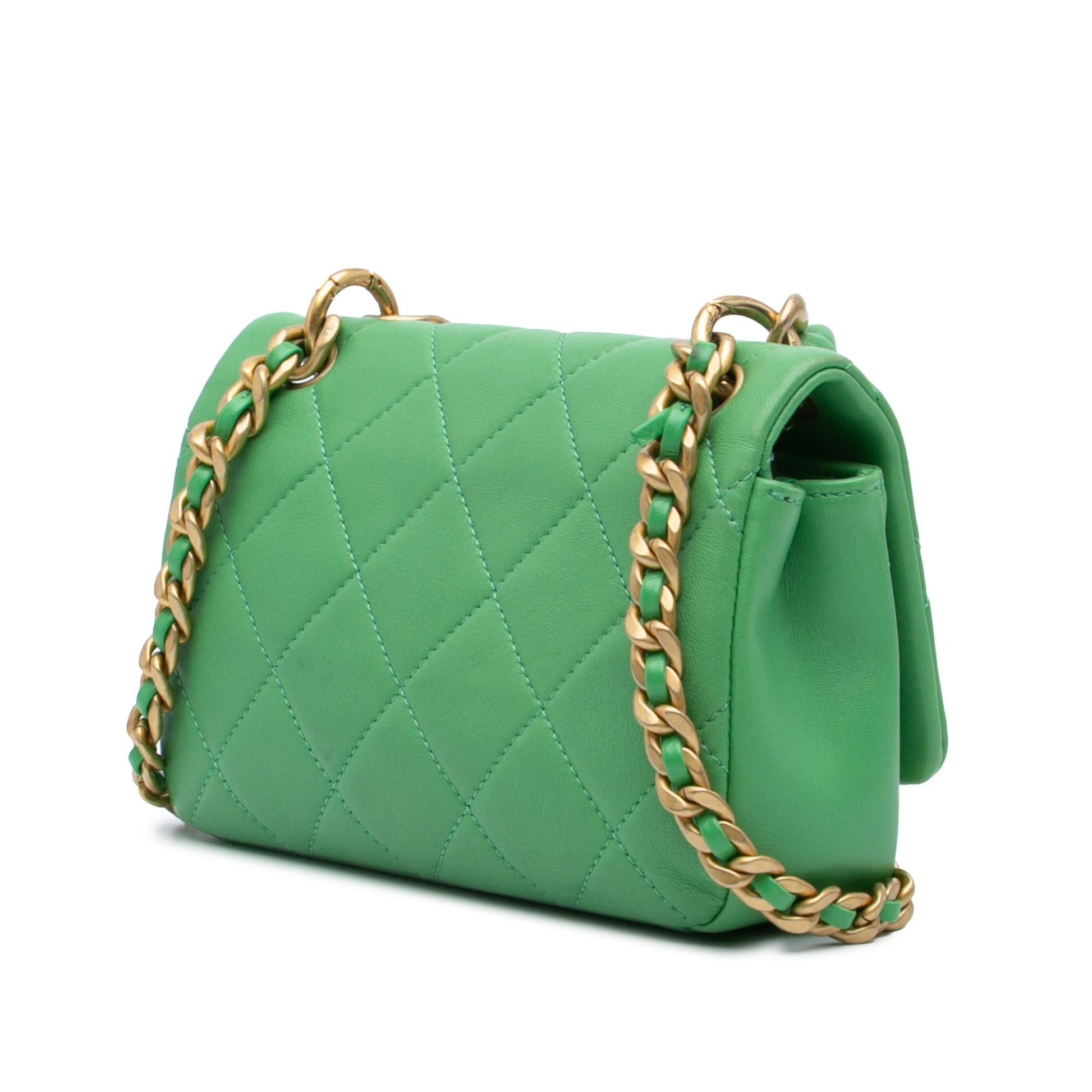 Chanel Small Quilted Lambskin Chain Is More Flap Shoulder Bag