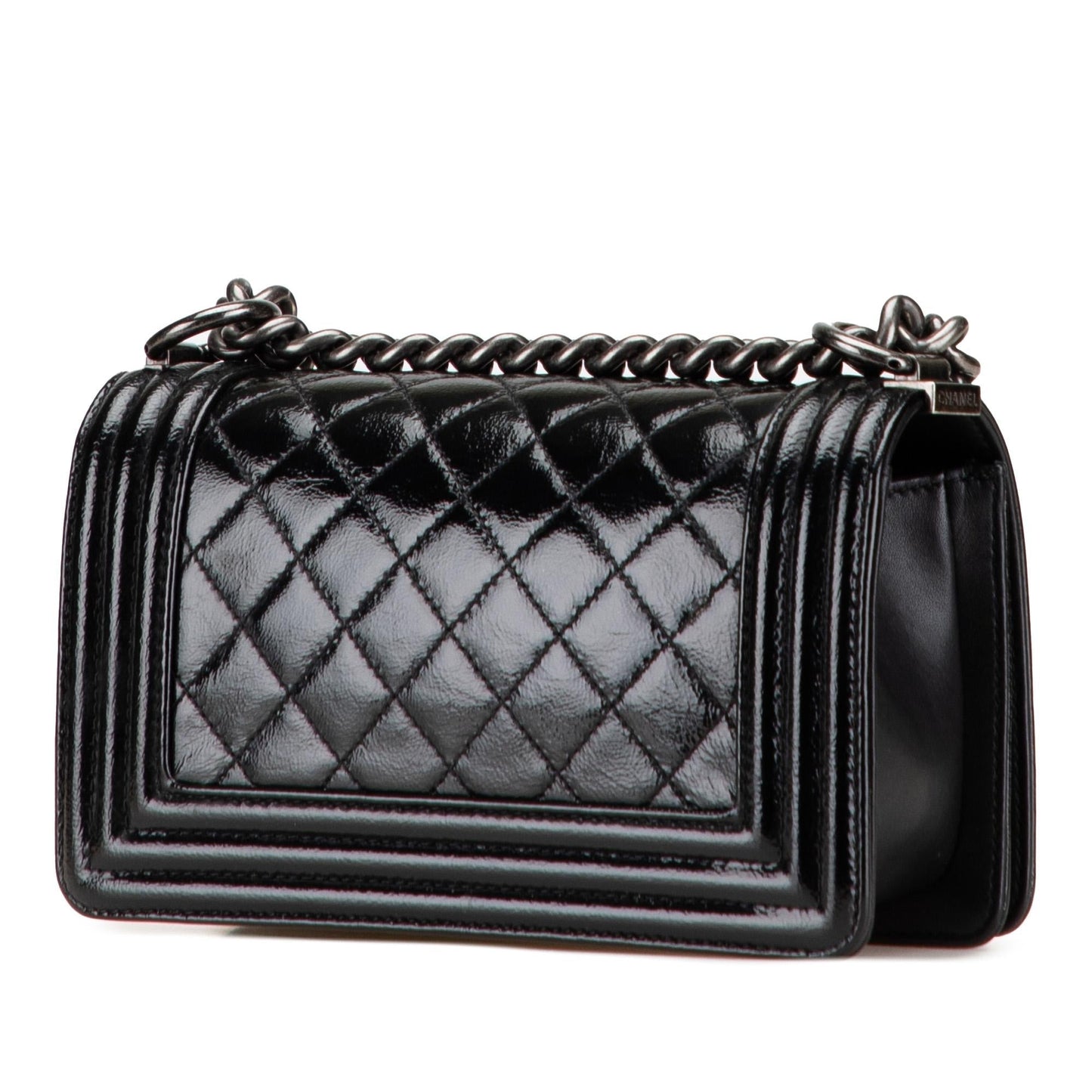 Chanel Small Quilted Patent Boy Flap