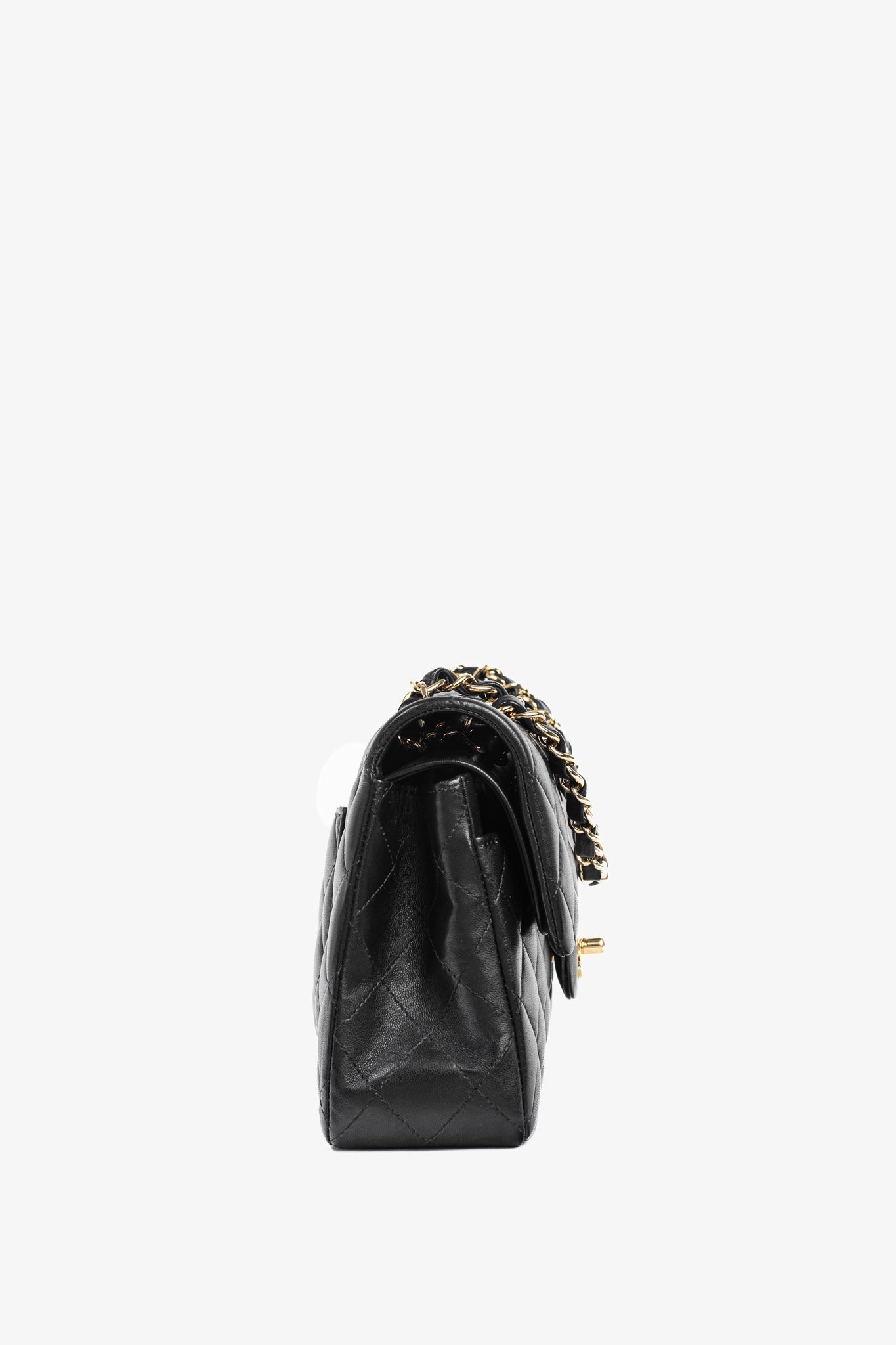 Chanel Small Classic Black Lambskin Quilted Double Flap Bag