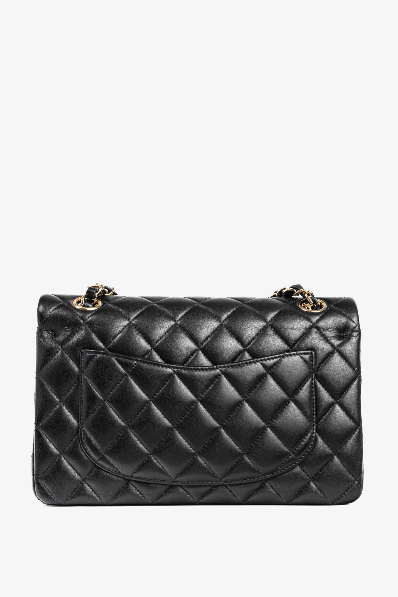 Chanel Small Classic Black Lambskin Quilted Double Flap Bag