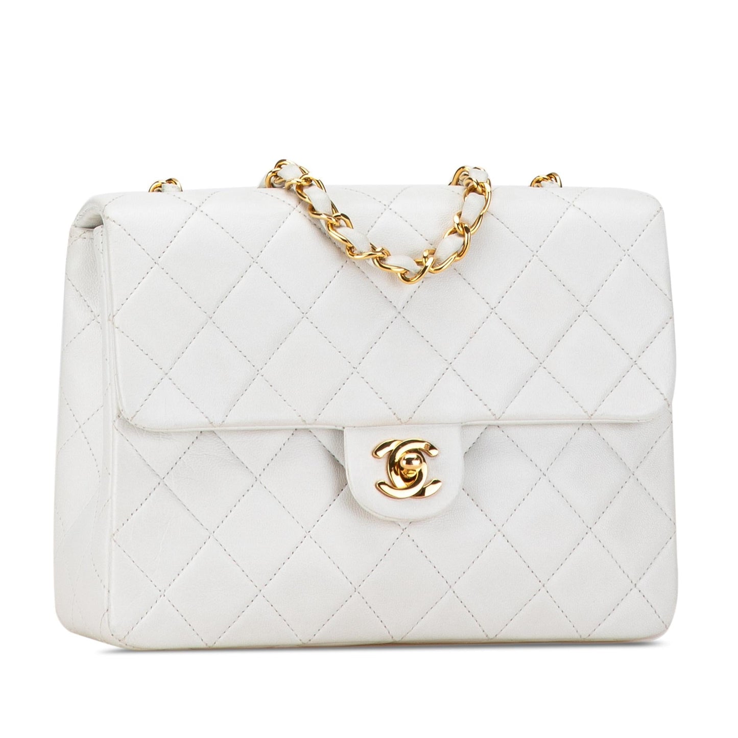 Chanel Square Classic Quilted Lambskin Flap (SHG-iqwoWK) Crossbody